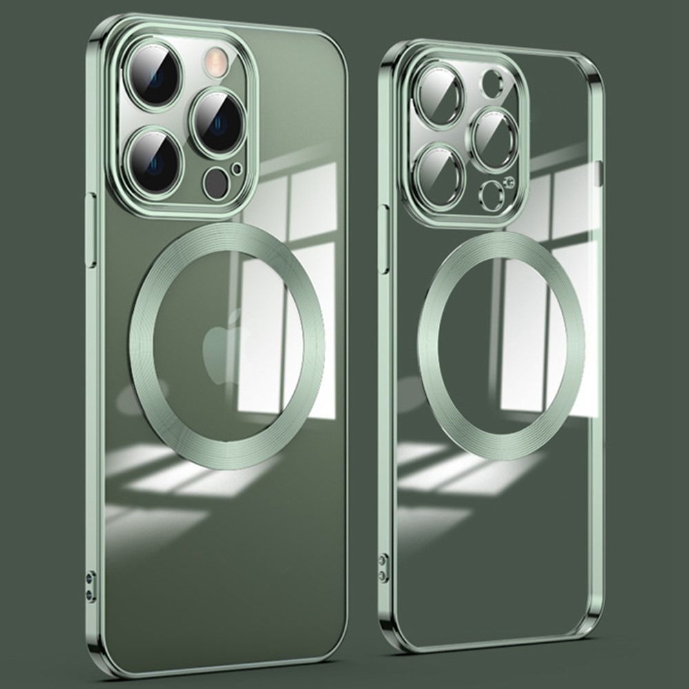 Hibridni ovitek "MagProtect" z zaščito zadnje kamere in magnetom MagSafe za iPhone 13 Pro - green