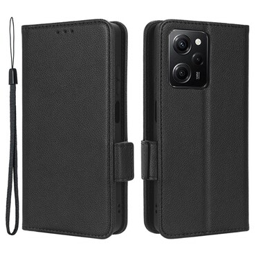 Etui "Litchi Wallet" za Xiaomi Redmi Note 12 Pro 5G / Poco X5 Pro 5G - črn