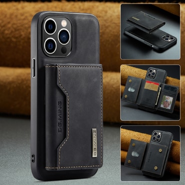 Ovitek za iPhone 14 Pro Max CaseMe DG.MING MAG z magnetno denarnico - pulse black