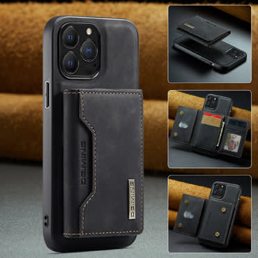 Ovitek za iPhone 13 Pro CaseMe DG.MING MAG z magnetno denarnico - pulse black