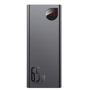 Power bank Baseus "Adaman" 65W z USB-C in dvema USB izhodoma ter s standardi hitrega polnjenja - 20000 mAh - črn Power bank Baseus "Adaman" 65W z USB-C in dvema USB izhodoma ter s standardi hitrega polnjenja - 20000 mAh - črn