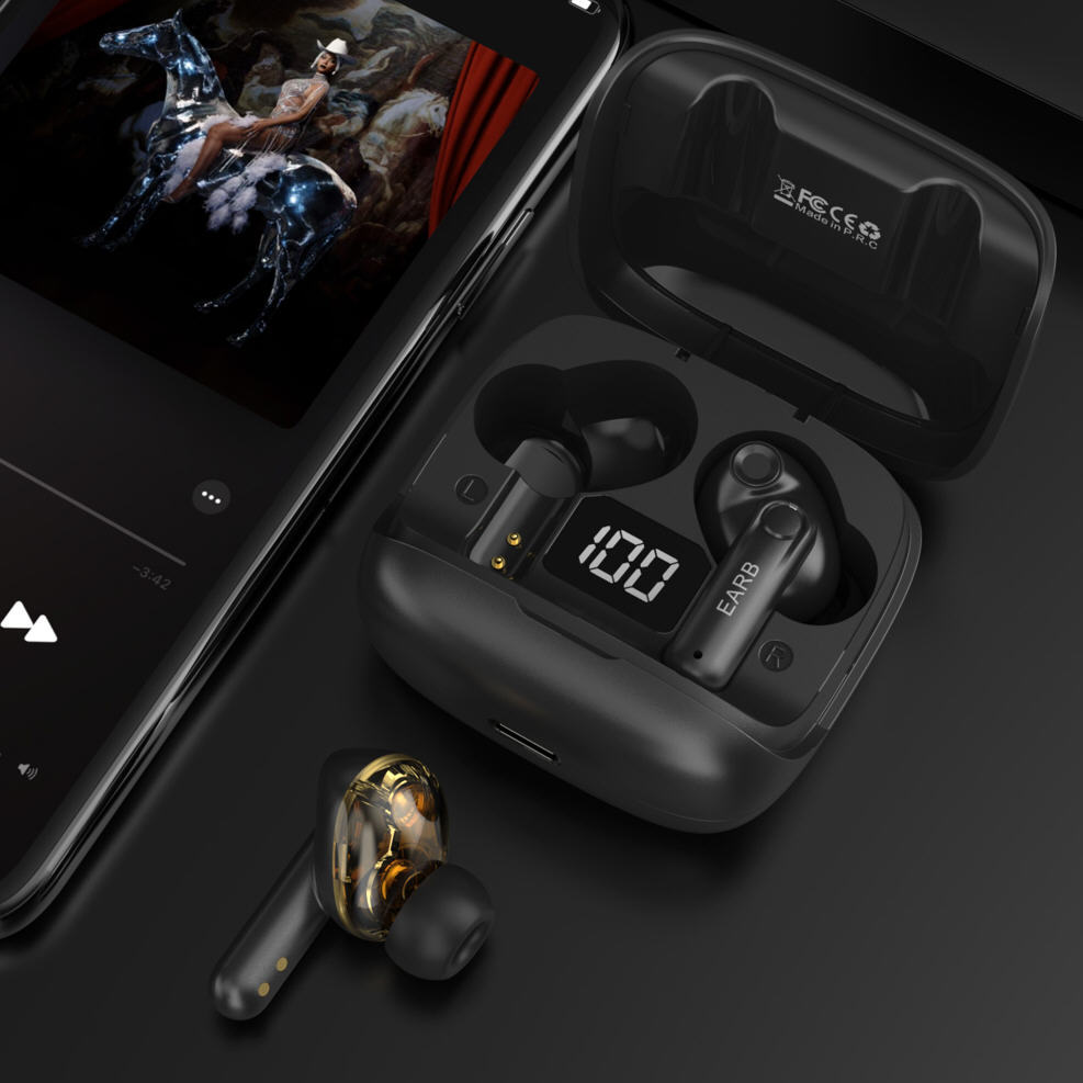 Hi-FI Earbuds brezžične bluetooth slušalke iFlix Pro s kar 4 vgrajenimi zvočniki - onyx