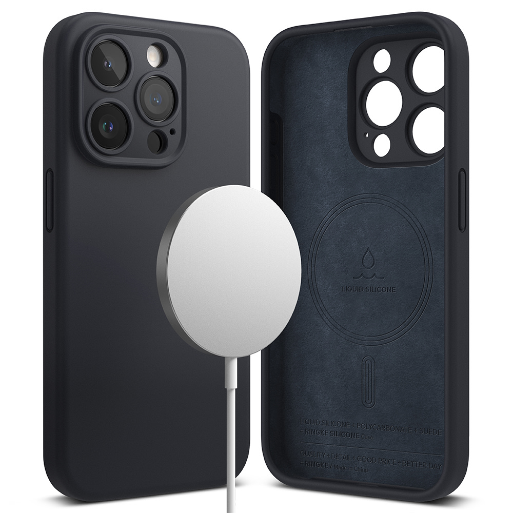 Ovitek Ringke "Silicone Magnetic" za iPhone 15 Pro Max - deep blue