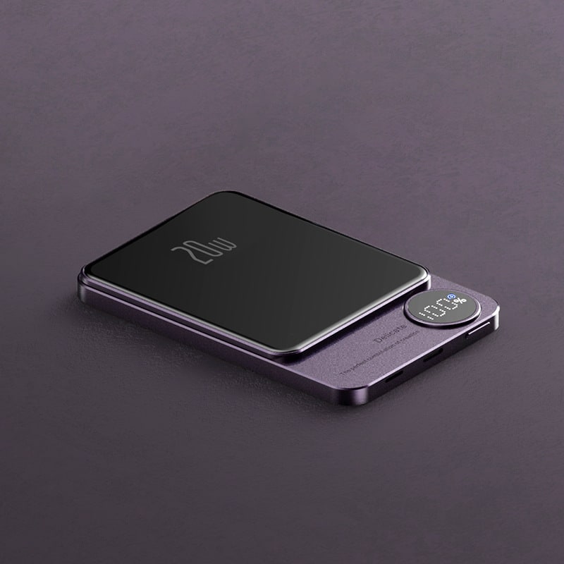 Magnetni Power bank UrbanMag 20W za hitro brezžično polnjenje - 5000 mAh - deep purple