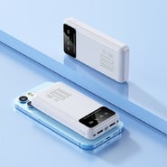 Power bank BatteryBoost z močjo 100W in kapaciteto 20000 mAh - dot white