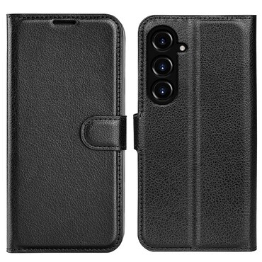 Etui "Litchi" za Samsung Galaxy S23 FE - črn Etui "Litchi" za Samsung Galaxy S23 FE - črn