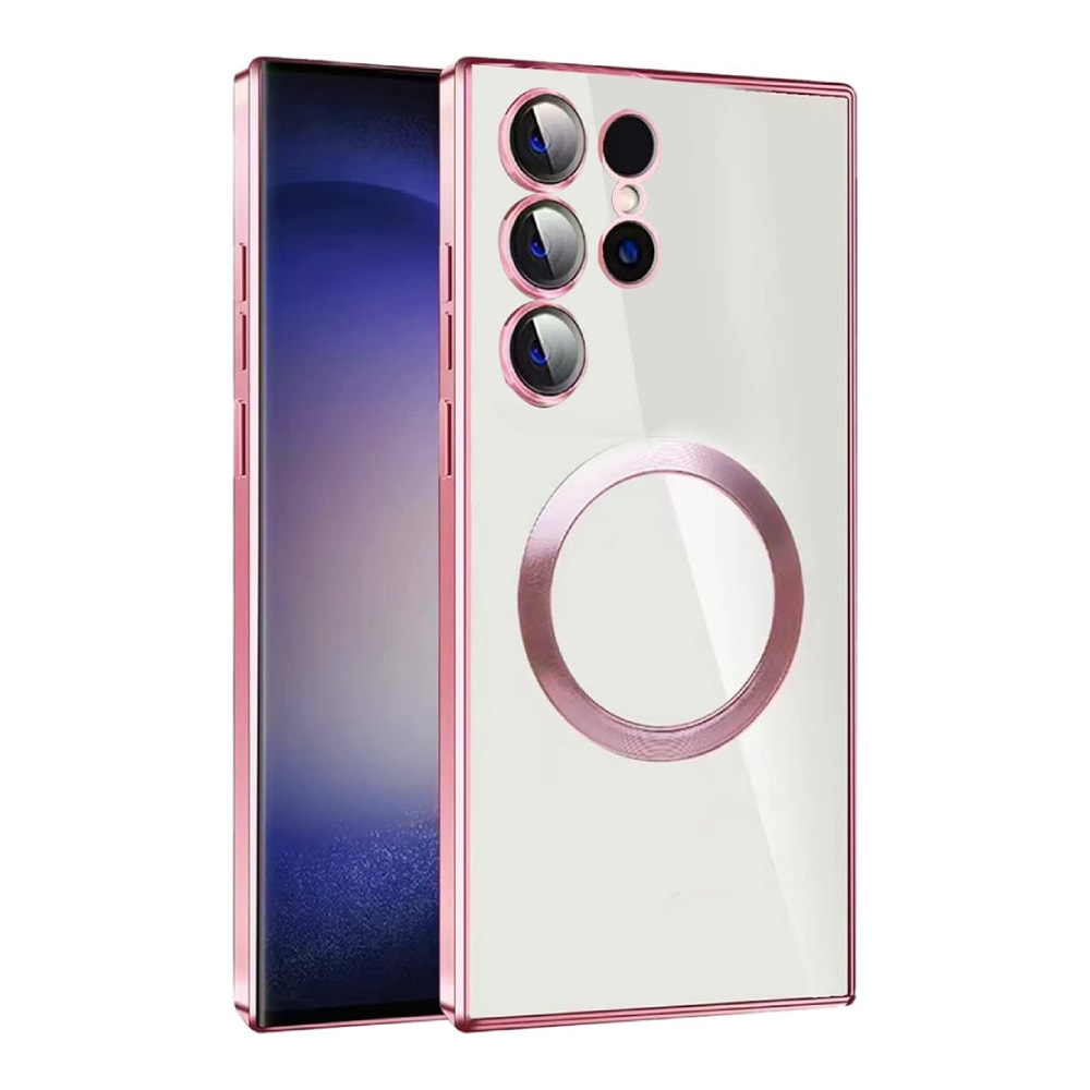 Hibridni ovitek "MagProtect" z zaščito zadnje kamere in magnetom MagSafe za Samsung Galaxy S23 - rose gold