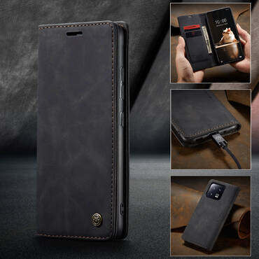Etui CaseMe MagFlip za Honor 90 z najvišjim nivojem zaščite in samodejnim magnetnim zapiranjem - smooth black