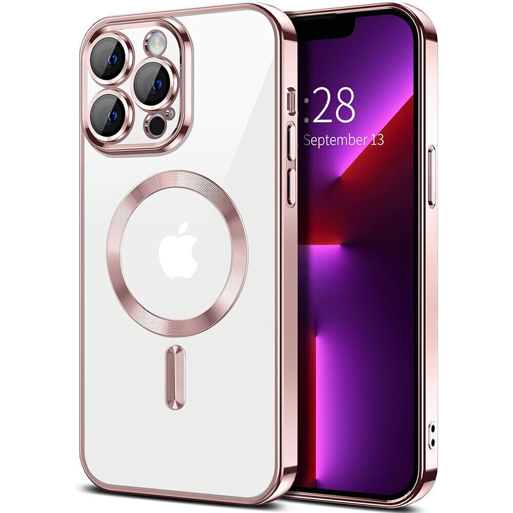 Hibridni ovitek MagShield z zaščito zadnje kamere in 2 magnetoma MagSafe za iPhone 12 Mini - metallic rose gold