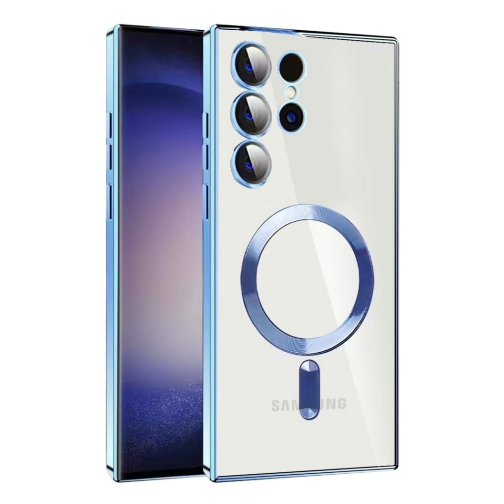 Hibridni ovitek MagShield z zaščito zadnje kamere in 2 magnetoma MagSafe za Samsung Galaxy S22 Plus - metallic blue