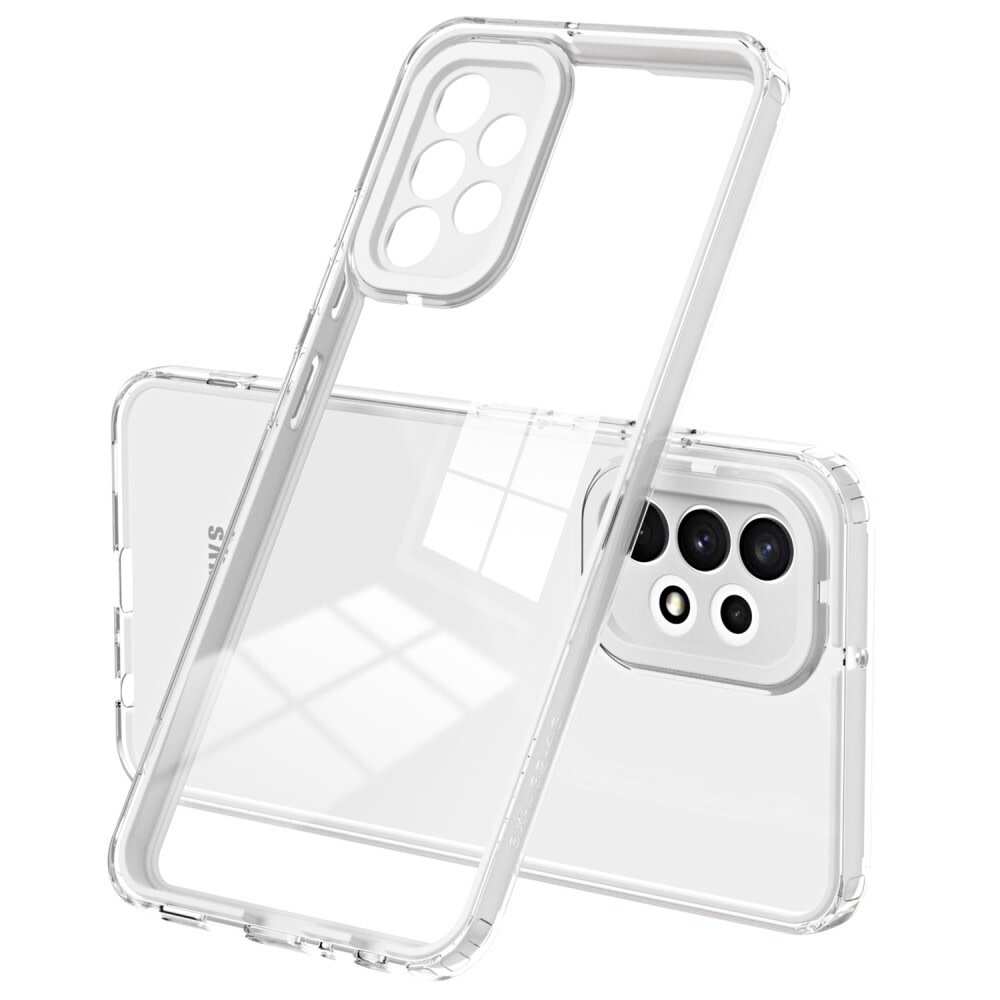 Hibridni ovitek "Crystal Bumper" z vgrajeno zaščito zadnje kamere za Samsung Galaxy A33 5G - metallic white