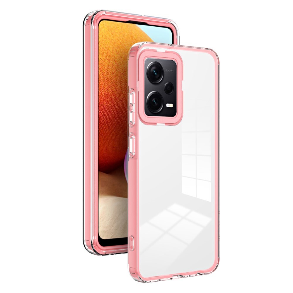 Hibridni ovitek "Crystal Bumper" z vgrajeno zaščito zadnje kamere za Xiaomi Redmi Note 12 Pro Plus - metallic pink