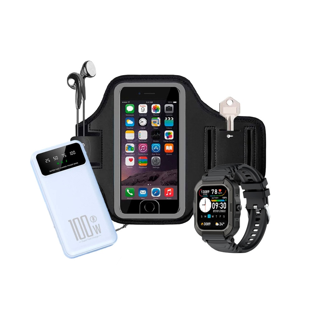 Workout Warrior paket: pametna ura, power bank in športni etui