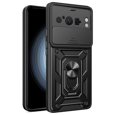 Oklepni ovitek MaX-Armor z obročem, kovinsko ploščico in zaščito zadnjih kamer za Google Pixel 8 Pro - army black