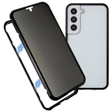 Magnetni full-body ovitek za Samsung Galaxy S23 FE "Stronghold Dark" z zatemnjenim privacy steklom - črn
