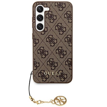 Originalen trden TPU ovitek Guess "Charms" za Samsung Galaxy S24 - rjav