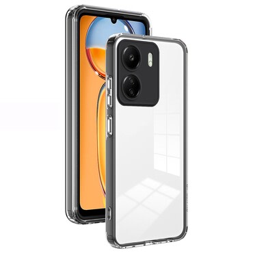 Hibridni ovitek "Crystal Bumper" z vgrajeno zaščito zadnje kamere za Xiaomi Redmi 13C 4G / Poco C65 - metallic black