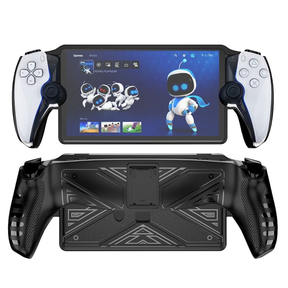 Robusten ovitek s stojalom in popolno zaščito celotne naprave "Impact" za PlayStation Portal – črn