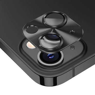 Premium zaščita za zadnjo kamero iz aluminija za iPhone 14 / 14 Plus - črna