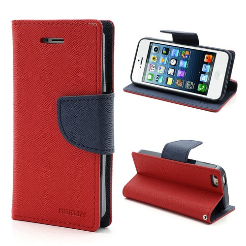 Etui Goospery Fancy Diary za iPhone SE / 5 / 5S - rdeč