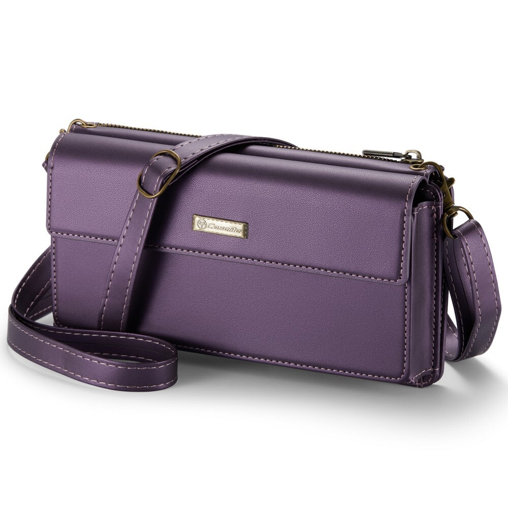 Ženska torbica CaseMe "Crossbody"- elegantna torbica za pametne telefone, denarnico, kozmetiko in druge manjše pripomočke - vijolična