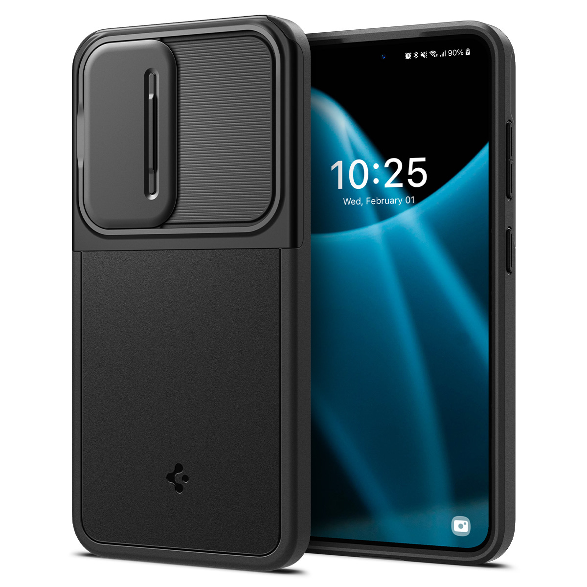 Ovitek Spigen "Optik Armor" za Samsung Galaxy S24 - črn