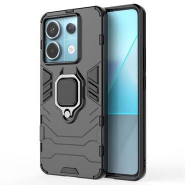 Robusten ovitek "Impact X Ring" za Xiaomi Redmi Note 13 Pro 5G / Poco X6 - črn