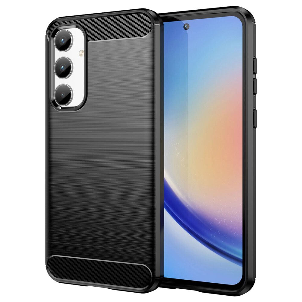 TPU gel ovitek "Brushed Carbon" za Samsung Galaxy A35 - črn