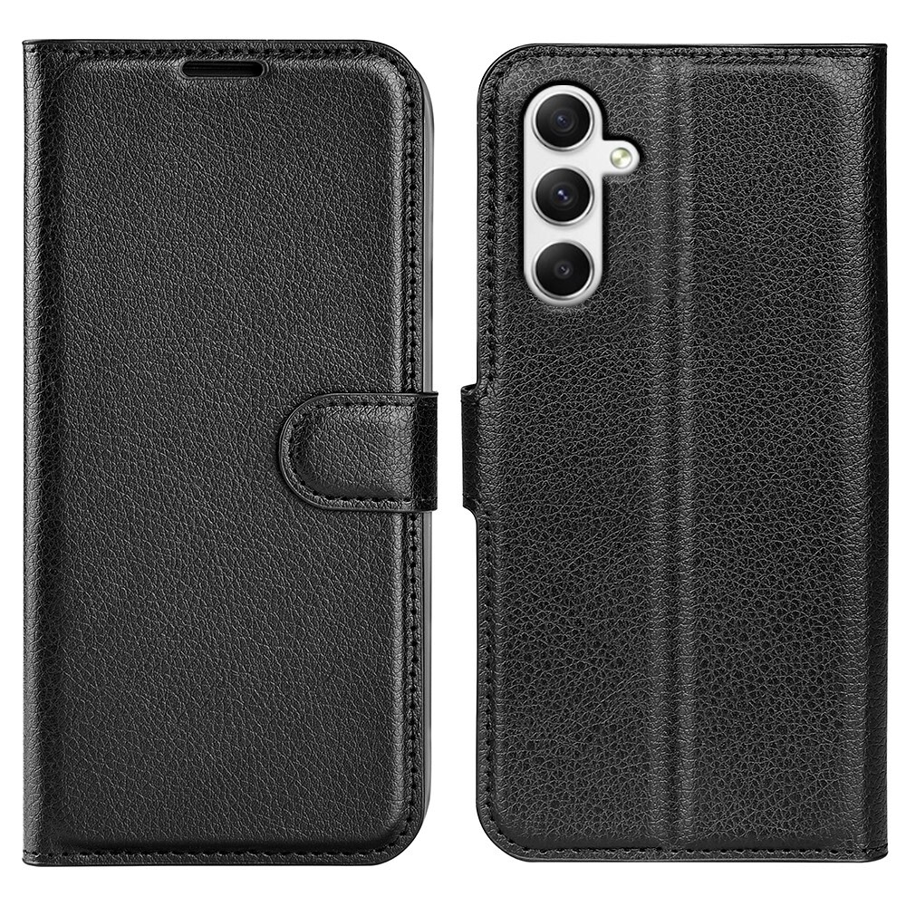 Etui "Litchi" za Samsung Galaxy A35 - črn