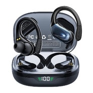 Premium športne brezžične slušalke Active2Pro Bass - vodoodporne Bluetooth slušalke s 60 ur baterije, dušenjem hrupa in globokimi basi - deep black