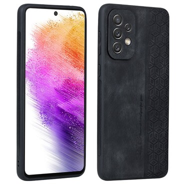 Premium ovitek Cube Leather za Samsung Galaxy A73 5G z vgrajeno zaščito zadnjih kamer - graphite black