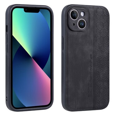 Premium ovitek Cube Leather za iPhone 13 z vgrajeno zaščito zadnjih kamer - graphite black Premium ovitek Cube Leather za iPhone 13 z vgrajeno zaščito zadnjih kamer - graphite black