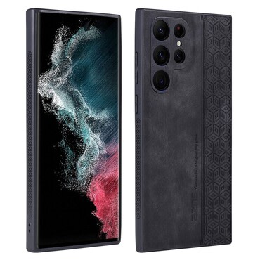 Premium ovitek Cube Leather za Samsung Galaxy S24 Ultra z vgrajeno zaščito zadnjih kamer - graphite black