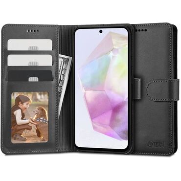 Etui Tech-Protect "Wallet" iz umetnega usnja za Samsung Galaxy A35 - black