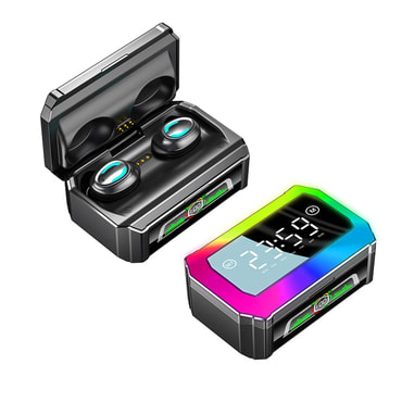 Bluetooth slušalke PlayTime s prikazom ure, RGB LED osvetlitvijo, odlično baterijo in vgrajenim Power bankom Bluetooth slušalke PlayTime s prikazom ure, RGB LED osvetlitvijo, odlično baterijo in vgrajenim Power bankom