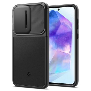 Ovitek Spigen "Optik Armor" za Samsung Galaxy A55 - črn