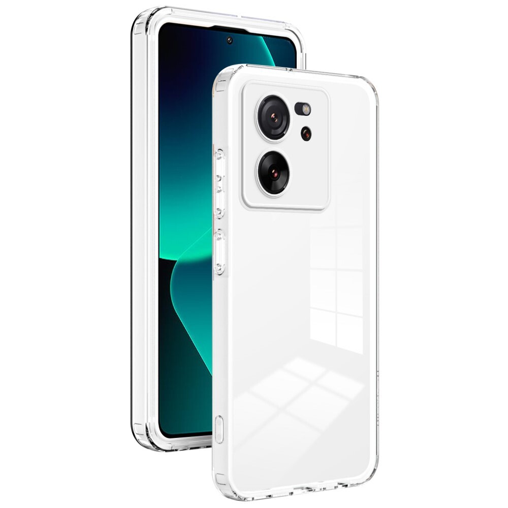 Hibridni ovitek "Crystal Bumper" z vgrajeno zaščito zadnje kamere za Xiaomi 13T / 13T Pro - metallic white