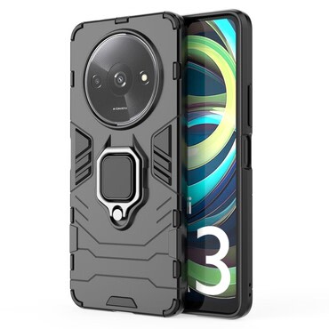 Robusten ovitek "Impact X Ring" za Xiaomi Redmi A3 - črn