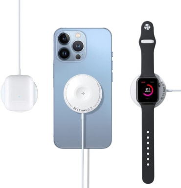 3v1 magnetna polnilna postaja MagTech Trio za brezžično polnjenje telefona, ure ali slušalk - 18W