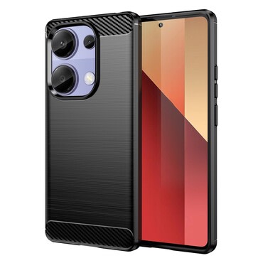 TPU gel ovitek "Brushed Carbon" za Xiaomi Redmi Note 13 Pro 4G / Poco M6 Pro - črn