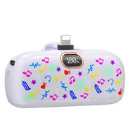 Ultra prenosljiv power bank InstaPower: mini rezervna baterija s hitrim polnjenjem 20W in veliko kapaciteto 5000mAh - Lightning - music violet