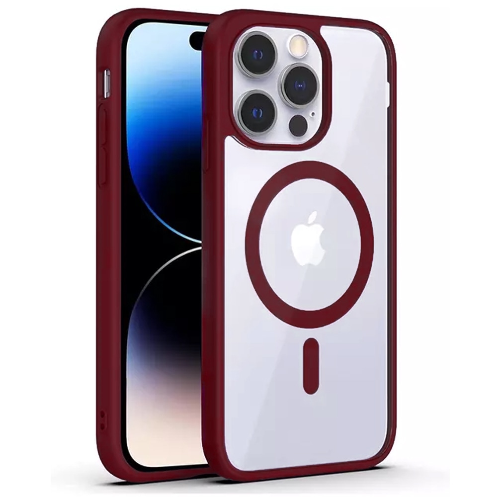 Hibridni ovitek "PastelMag" z magnetom MagSafe za iPhone 12 Pro Max - burgundy