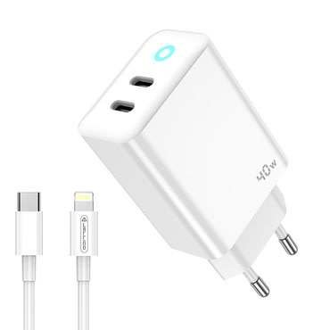 Stenski polnilec Ice GaN 40W - z dvojnim USB-C izhodom, PD hitrim polnjenjem in GaN tehnologijo - Več kombinacij! Stenski polnilec Ice GaN 40W - z dvojnim USB-C izhodom, PD hitrim polnjenjem in GaN tehnologijo - Več kombinacij!