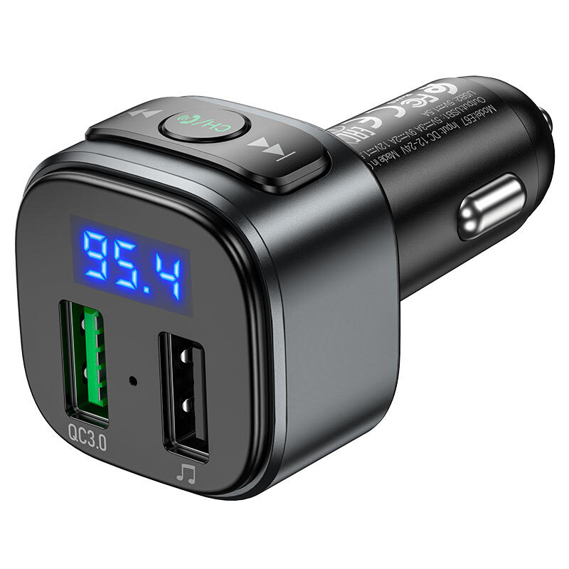FM Bluetooth sprejemnik in avtopolnilec Sound Charge s hitrim QC 3.0 polnjenjem in dvema izhodoma USB-A