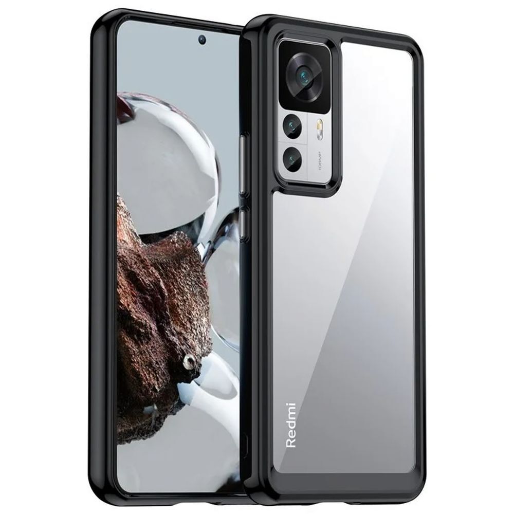 Hibriden ovitek "Frame Shield" za Xiaomi 13T / 13T Pro - črn