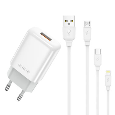 Stenski polnilec EuroCharge 12W - hitri polnilec z USB-A izhodom - Več kombinacij! Stenski polnilec EuroCharge 12W - hitri polnilec z USB-A izhodom - Več kombinacij!