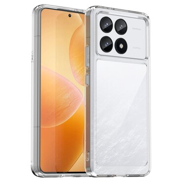 Hibriden ovitek "Frame Shield" za Xiaomi Poco F6 Pro - prozoren