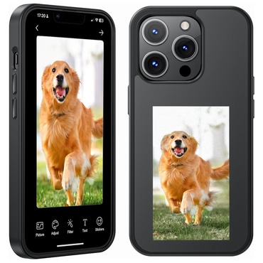 Personaliziran ovitek z zaslonom "InkStyle" NFC za iPhone 13 Pro Max - Viralen ovitek s prikazom poljubnih fotografij in slik - black Personaliziran ovitek z zaslonom "InkStyle" NFC za iPhone 13 Pro Max - Viralen ovitek s prikazom poljubnih fotografij in slik - black