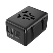 Potovalni adapter Techsuit "HHT204A" 4v1 z 2x USB, 2x Type-C izhodi - črn