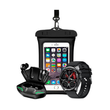 Sun 'n' Fun paket:  Bluetooth slušalke, vodoodporen etui in pametna ura